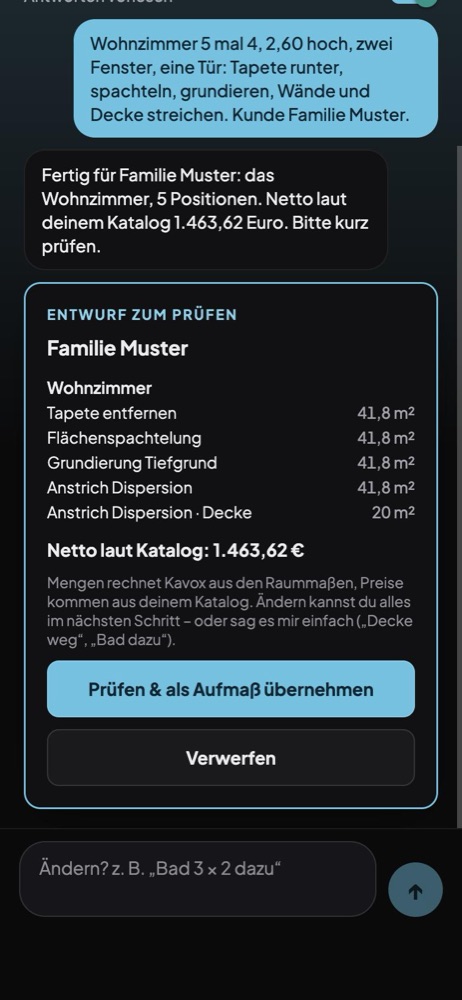 KI-Assistent: fertiger Entwurf zum Prüfen